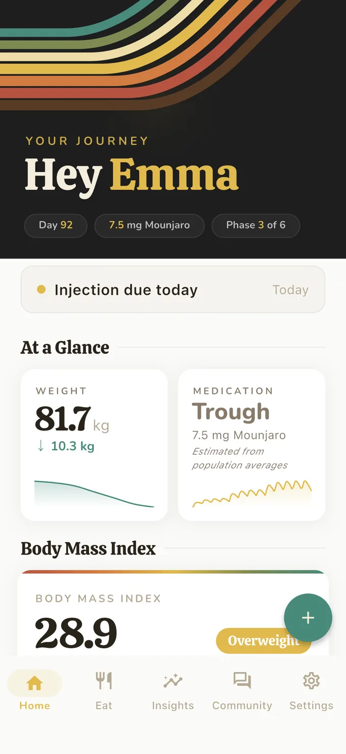 The Traqr app home dashboard